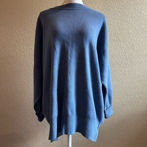 Abercrombie & Fitch Oversized Ribbed Blue Crewneck Sweater XL